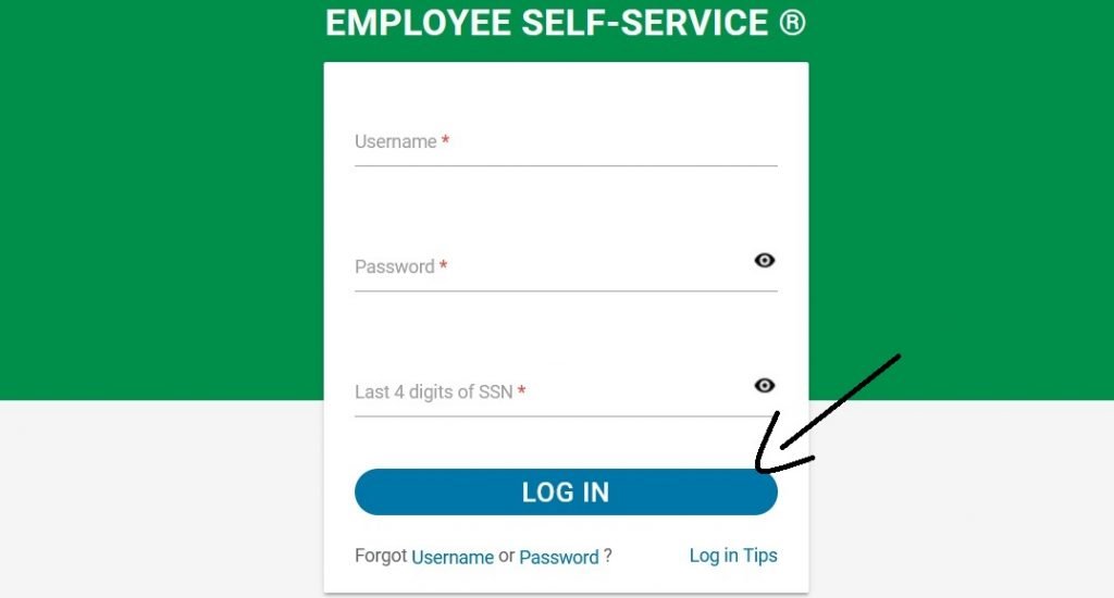 Paycom Employee Self Service login button