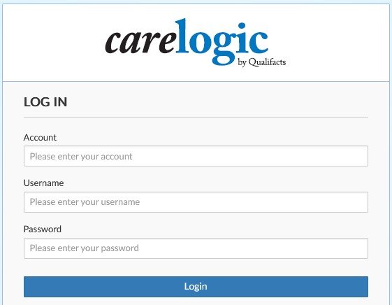 CareLogic login form